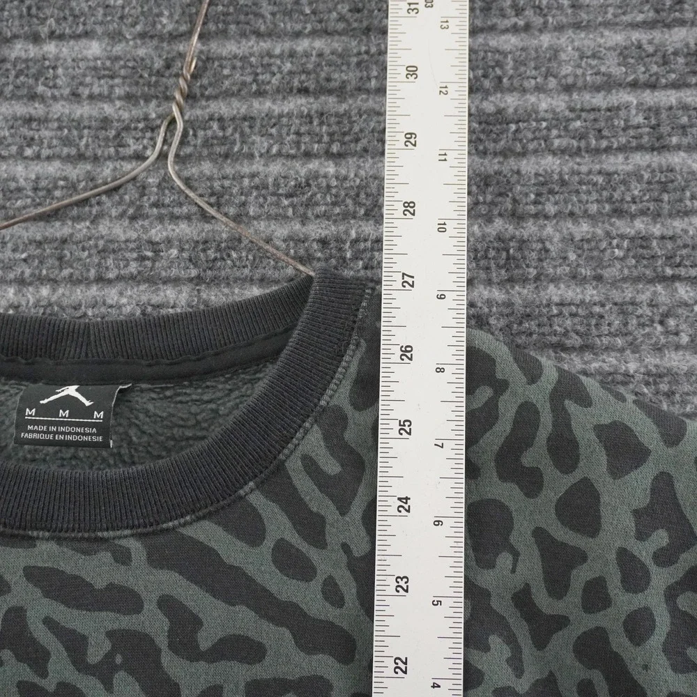Jordan Flight Sweatshirt Mens M Green Elephant Print Crewneck Pullover